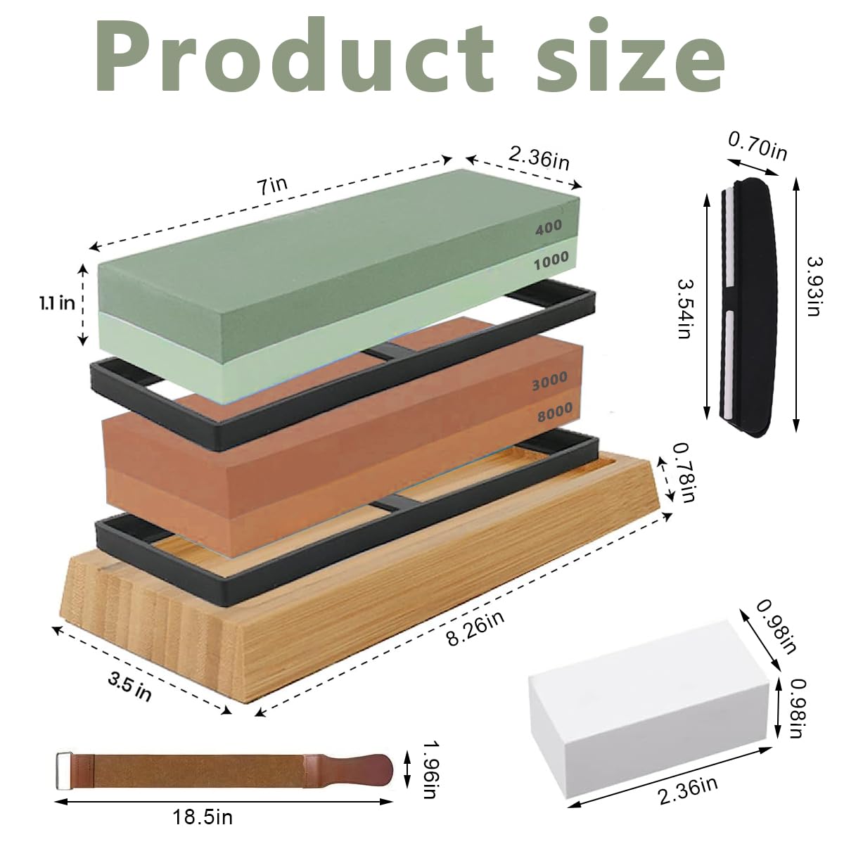 HASTHIP Knife Sharpeners for Kitchen, 400/1000/3000/8000 Double Side Grit Waterstone, Professional Chef Whetstone Sharpener, Non-slip Bamboo Base, Ideal Grinding Stone for Chefs and Cooking Lovers HASTHIP Knife Sharpeners for Kitchen, 400/1000/3000/8000 Double Side Grit Waterstone, Professional Chef Whetstone Sharpener, Non-slip Bamboo Base, Ideal Grinding Stone for Chefs and Cooking Lovers